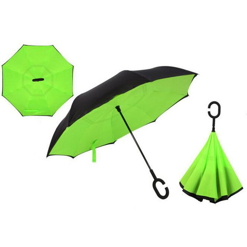 Зонт наоборот зелёный (обратного сложения)