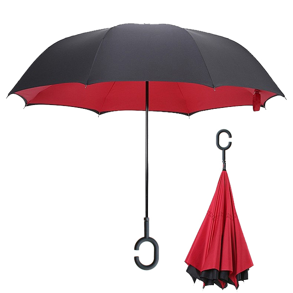 Зонт наоборот красный (обратного сложения)