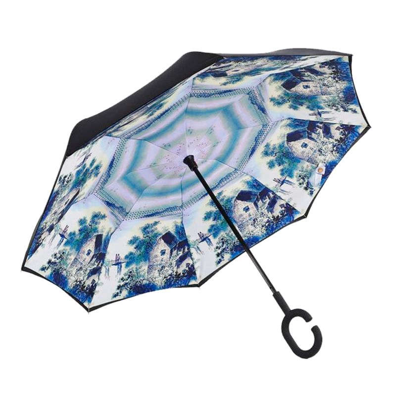 Зонт наоборот Прованс Домик (обратного сложения)